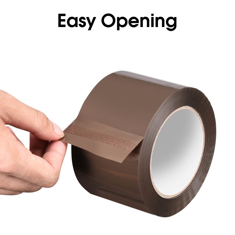 Pacific Mailer Brown/Tan Acrylic Packing Tape, 3 Inch Wide, 2.0mil Thickness, 110 Yard Per Roll [Pack of 6 Rolls] - Image 3